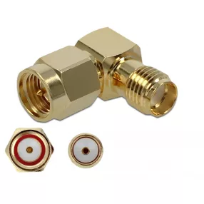   Delock Adapter SMA-dugó apa SMA csatlakozóhüvely 90  10 GHz (DL-89979)