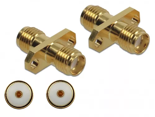 Delock Adapter, SMA hüvely apa SMA hüvely, panelrögzítés 10 GHz (DL-89980)