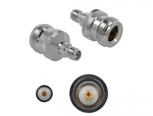 Delock Adapter, N csatlakozóhüvely apa SMA csatlakozóhüvely 10 GHz (DL-89986)