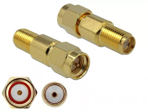 Delock Adapter SMA-dugó apa SMA csatlakozóhüvely 3 GHz (DL-89990)