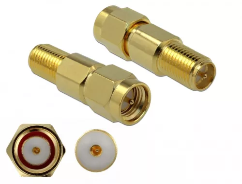 Delock Adapter SMA-dugós csatlakozó apa RP-SMA-csatlakozóhüvely 3 GHz (DL-89991)