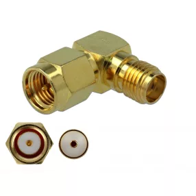   Delock Adapter SMA-dugó apa SMA csatlakozóhüvely 90  3 GHz (DL-89994)