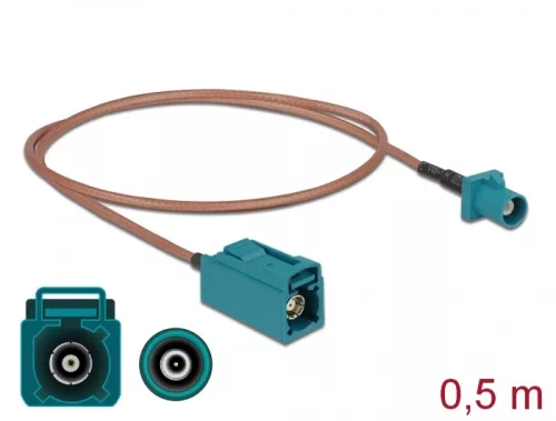 Delock Antennakábel FAKRA Z-dugó > FAKRA Z-hüvely RG-316 0,5 m (DL-90004)