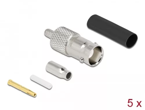 Delock BNC anya RG-174 / RG-316 krimpelésére illeszkedő süllyesztő csővel (DL-90014)