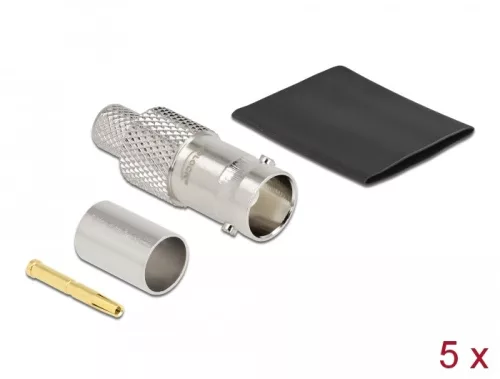 Delock BNC anya RG6 krimpelésére illeszkedő süllyesztő csővel (DL-90029)