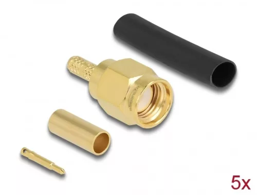 Delock SMA apa RG-174 / RG-316 krimpelésére illeszkedő süllyesztő csővel (DL-90034)