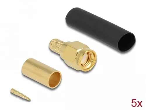 Delock SMA apa LMR200 krimpelésére illeszkedő süllyesztő csővel (DL-90035)