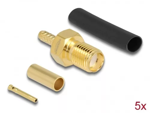 Delock SMA anya RG-174 / RG-316 krimpelésére illeszkedő süllyesztő csővel (DL-90037)