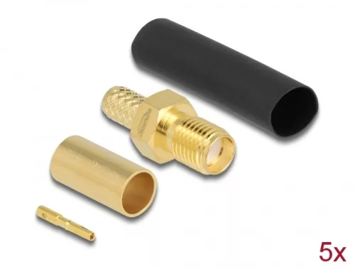 Delock SMA anya LMR200 krimpelésére illeszkedő süllyesztő csővel (DL-90038)