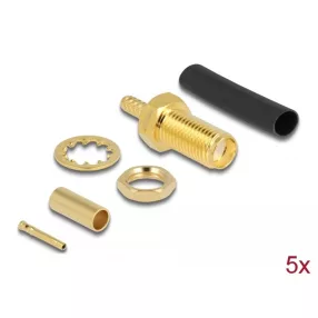   Delock SMA apa válaszfal RG-174 / RG-316 krimpeléséhez megfelelő süllyesztő csővel (DL-90039)