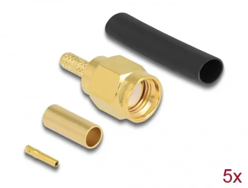 Delock RP-SMA apa RG-174 / RG-316 krimpelésére illeszkedő süllyesztő csővel (DL-90042)