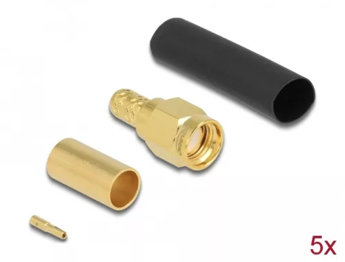 Delock RP-SMA apa LMR200 krimpelésére illeszkedő süllyesztő csővel (DL-90043)