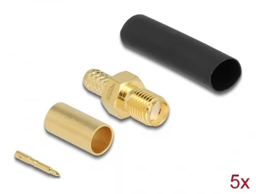 Delock RP-SMA anya LMR200 krimpelésére illeszkedő süllyesztő csővel (DL-90045)