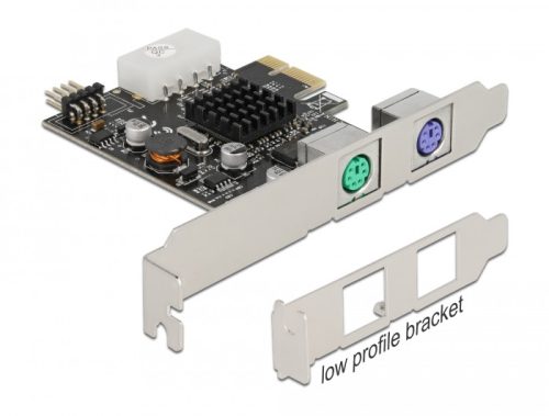 Delock PCI Express x1 kártya 2 x PS/2 porttal és 1 x USB tűfejjel - alacsony profilú formatényező