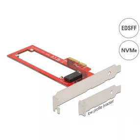   Delock PCI Express x4-kártya - 1 x EDSFF E1.S nyílás - alacsony profilú formatényező (DL-90055)