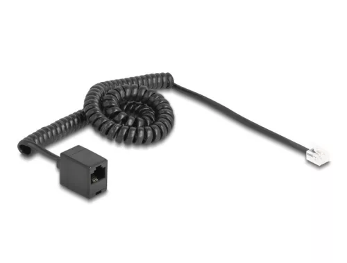 Delock Telefon csavart kábel RJ11 apa - RJ45 anya fekete színű 3 m (DL-90064)