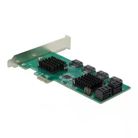   Delock 8 portos SATA PCI Express x1 Kártya - alacsony profilú formatényező (DL-90072)