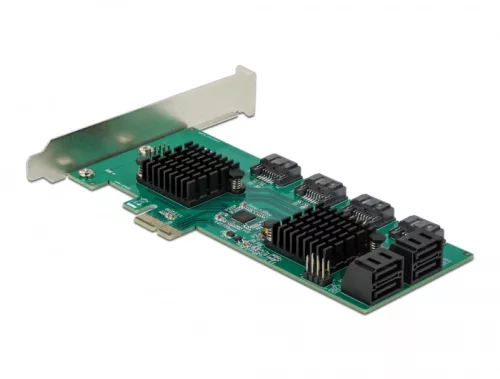 Delock 8 portos SATA PCI Express x1 Kártya - alacsony profilú formatényező (DL-90072)