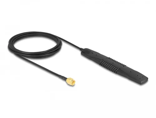 Delock 5G LTE, WLAN Antenna, SMA csatlakozódugó 2,5 dBi, irányítatlan, rögzített, fekete, öntapadós (DL-90101)