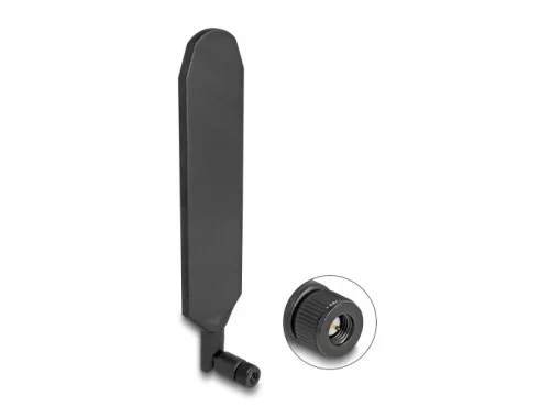 Delock 5G LTE antenna SMA-dugó 3 dBi mindenirányú, elforgatható, dönthető csatlakozással (fekete színű) (DL-90102)
