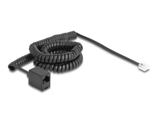 Delock Telefon csavart kábel RJ11 apa - RJ45 anya fekete színű 5 m (DL-90114)