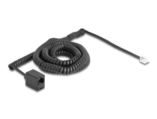 Delock Telefon csavart kábel RJ11 apa - RJ45 anya fekete színű 10 m (DL-90119)