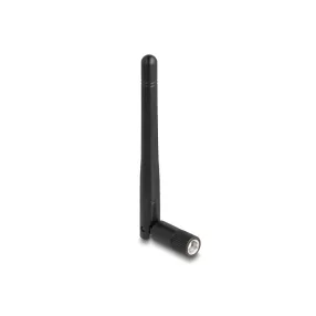   Delock WLAN 802.11 ac/ax/a/b/g/n antenna RP-SMA-dugó 2 dBi mindenirányú, dönthető csatlakozással (fekete színű) (DL-90150)