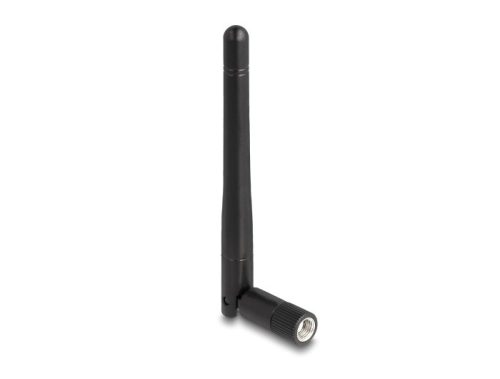 Delock WLAN 802.11 ac/ax/a/b/g/n antenna RP-SMA-dugó 2 dBi mindenirányú, dönthető csatlakozással (fekete színű)