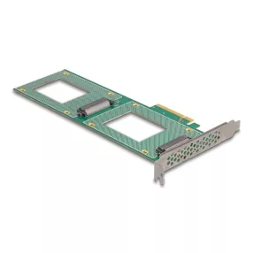   Delock PCI Express 4.0 x8 kártya - 2 x belső U.2 NVMe SFF-8639 - elágazás (H x Sz 236 x 87 mm) (DL-90151)