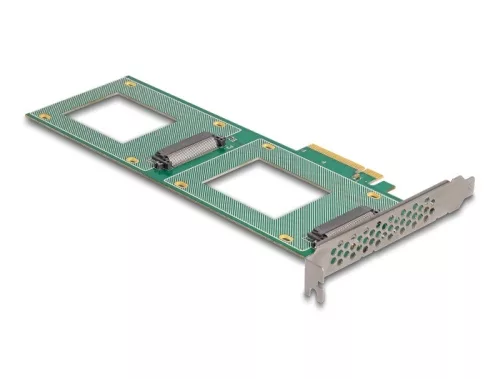 Delock PCI Express 4.0 x8 kártya - 2 x belső U.2 NVMe SFF-8639 - elágazás (H x Sz 236 x 87 mm) (DL-90151)