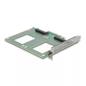  Delock PCI Express 4.0 x8 kártya - 2 x belső U.2 NVMe SFF-8639 - elágazás (H x Sz 144 x 122 mm) (DL-90162)