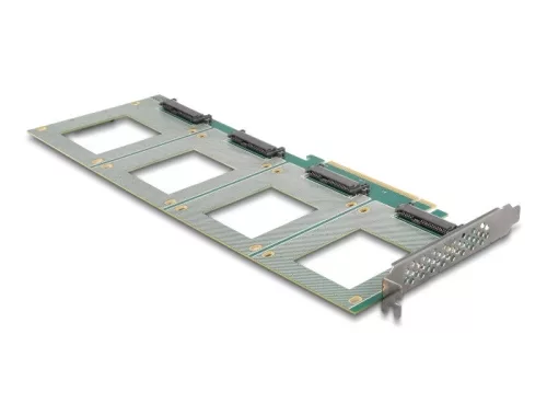 Delock PCI Express 4.0 x16 kártya - 4 x belső U.2 NVMe SFF-8639 - elágazás (H x Sz 288 x 122 mm) (DL-90169)