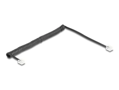 Delock Telefon csavart kábel RJ11 apa - RJ11 apa fekete színű 2 m (DL-90202)