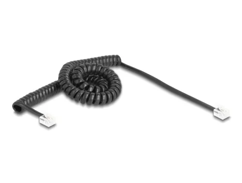 Delock Telefon csavart kábel RJ11 apa - RJ11 apa fekete színű 3 m (DL-90224)