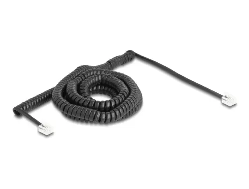 Delock Telefon csavart kábel RJ11 apa - RJ11 apa fekete színű 10 m (DL-90227)