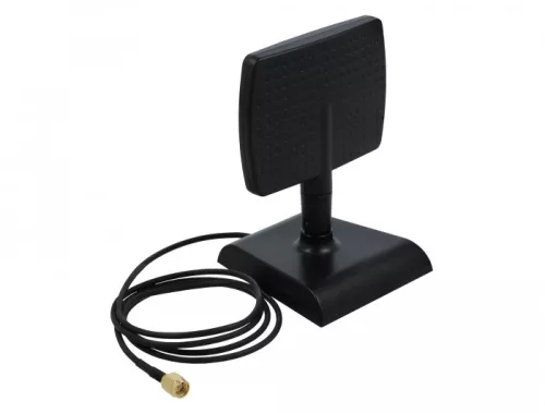 Delock WLAN WiFi 6 Antenna RP-SMA apa 4 - 6 dBi irányított, mágneses talppal dönthető csatlakozóval (DL-90297)
