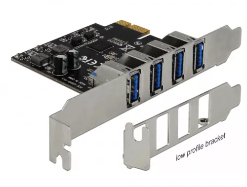Delock USB 3.0 PCI Express Kártya, 4 x külso A-típusú anya csatlakozóval (DL-90304)