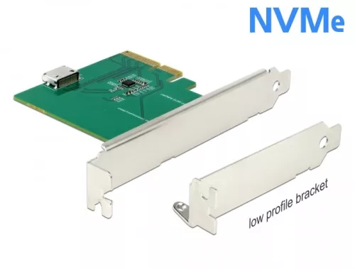 Delock PCI Express x4-kártya > 1 x belső OCuLink SFF-8612 - alacsony profilú formatényező (DL-90307)