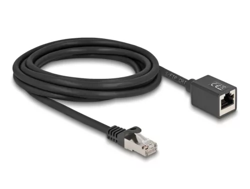 Delock Hálózat bővítő kábel RJ45 apa - RJ45 anya Cat.6A S/FTP 3 m fekete (DL-90317)