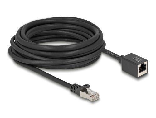 Delock Hálózat bővítő kábel RJ45 apa - RJ45 anya Cat.6A S/FTP 7,5 m fekete