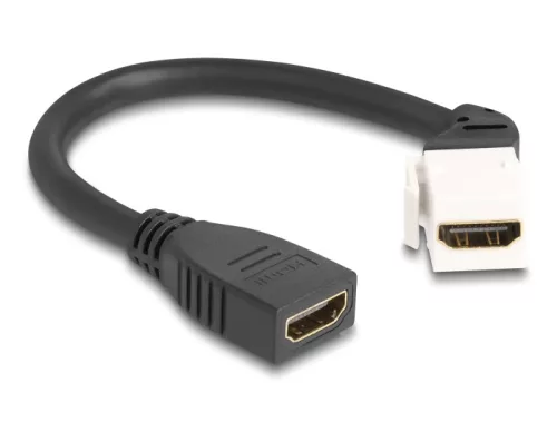 Delock Keystone modul HDMI kábel anya - anya 45 -ban hajlított 8K 60 Hz 20 cm, fekete (DL-90322)