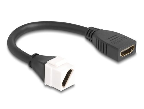 Delock Keystone modul HDMI kábel anya   anya diagonális 8K 60 Hz 20 cm, fekete