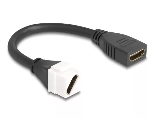 Delock Keystone modul HDMI kábel anya   anya diagonális 8K 60 Hz 20 cm, fekete (DL-90326)
