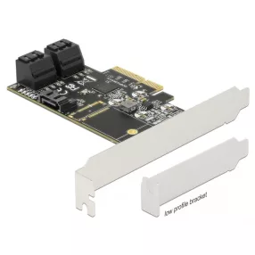   Delock 5 portos SATA PCI Express x4 Kártya - alacsony profilú formatényező (DL-90395)