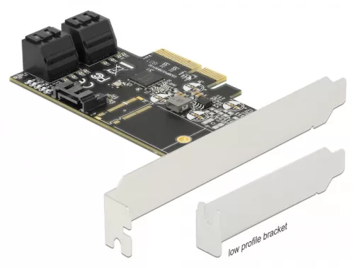 Delock 5 portos SATA PCI Express x4 Kártya - alacsony profilú formatényező (DL-90395)