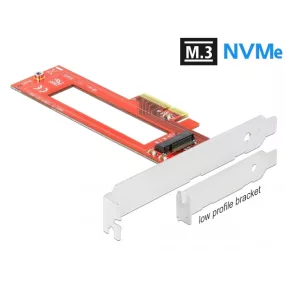   Delock PCI Express x4-kártya - 1 x M.3 / NF1 nyílás - alacsony profilú formatényező (DL-90401)