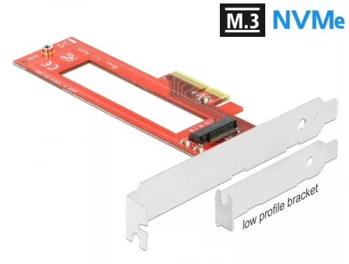 Delock PCI Express x4-kártya - 1 x M.3 / NF1 nyílás - alacsony profilú formatényező (DL-90401)