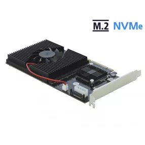   Delock PCI Express x8 / x16 kártya - 4 x belső NVMe M.2 M-kulcs M-kulcs (DL-90409)