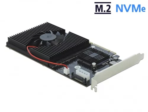Delock PCI Express x8 / x16 kártya - 4 x belső NVMe M.2 M-kulcs M-kulcs (DL-90409)