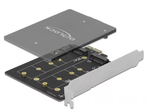 Delock PCI Express x1 Kártya - 2 x belső M.2 Key B (DL-90432)